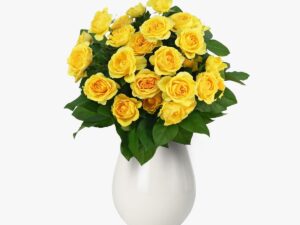 Buchet de 5 minirosa galbeni